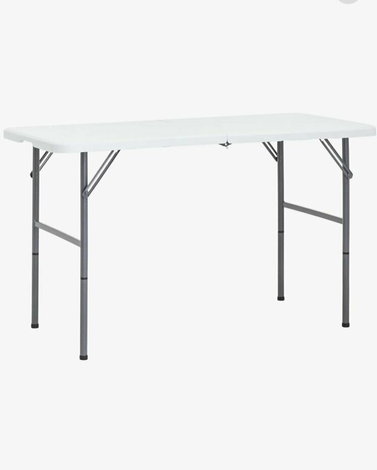 фото Стол складной туристический, усиленный, пластиковый 122х61х74 см, белый