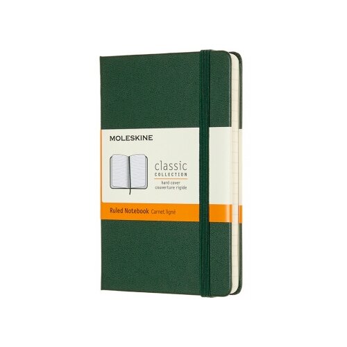 Блокнот Moleskine Classic Pocket 90х140, 96 листов MM710, зеленый, цвет бумаги бежевый