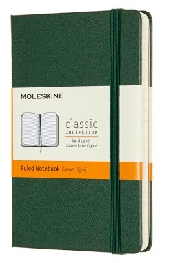 Блокнот Moleskine CLASSIC Pocket 90x140мм 192стр. линейка твердая обложка зеленый 9 шт./кор. - фото №1