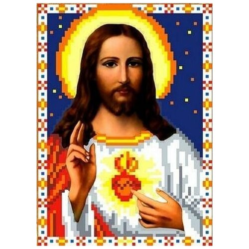 Рисунок на ткани Каролинка Святое Сердце Иисуса, 13x17,5 см
