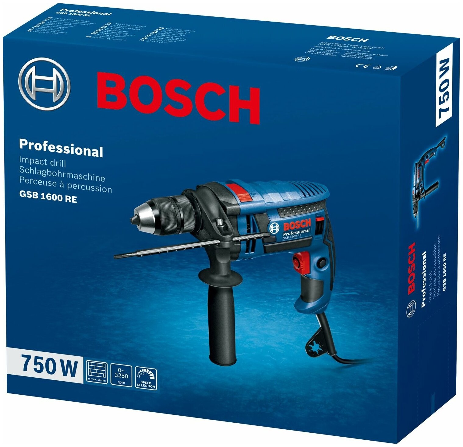 Дрель сетевая ударная Bosch GSB 1600 RE, 700 Вт - фотография № 12