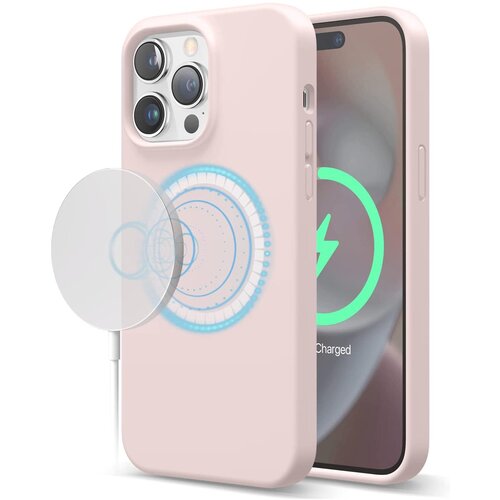 Elago для iPhone 14 Pro Max чехол MagSafe Soft silicone case Lovely Pink, шт чехол iphone 14 pro max silicone case magsafe chalk pink розовый мел