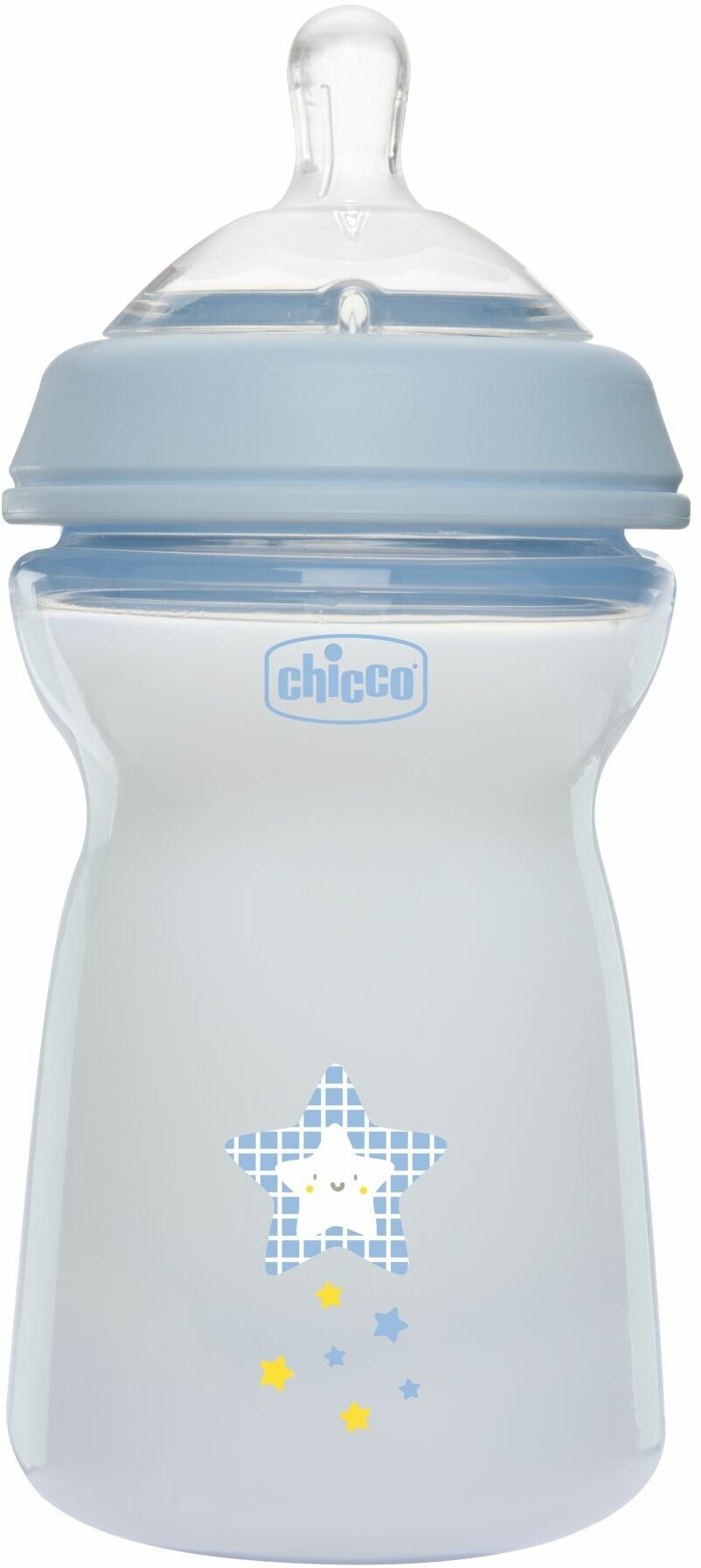 Бутылочка с силиконовой соской с флексорами голубая от 6 мес. Natural Feeling Chicco/Чикко 330мл Artsana S.p.A - фото №2