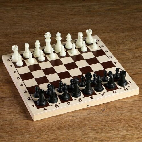 Фигуры шахматные пластиковые (король высота 6.2 см, пешка 3,5см), 1 набор