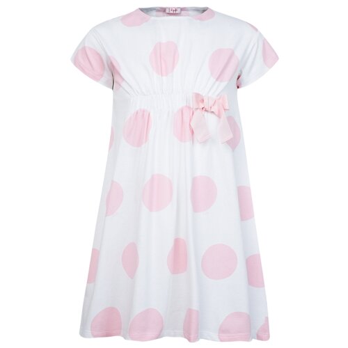 Платье Il Gufo размер 116, белый/горошек/розовый