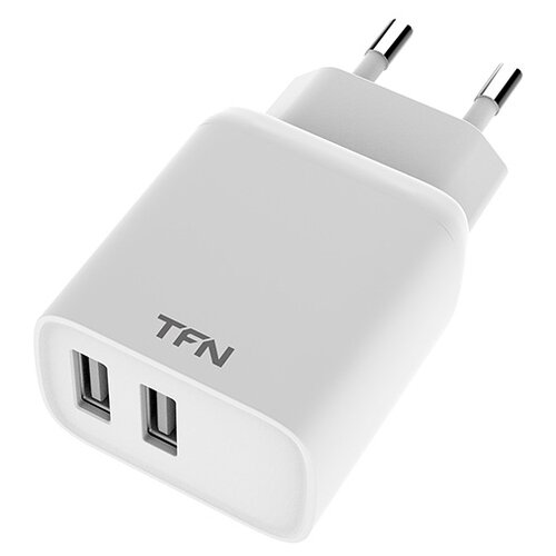 Сетевое зарядное устройство TFN RAPID+ 2USB, RU, white сетевое зарядное устройство tfn 2 rapid 2 4a microusb white