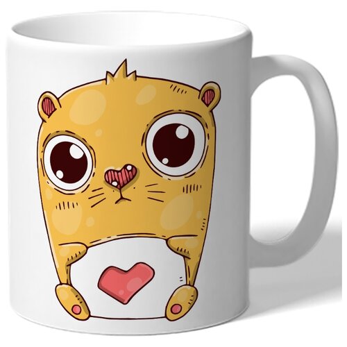 фото Кружка белая парная в подарок влюбленным - хомяк-мальчик с сердчком drabs