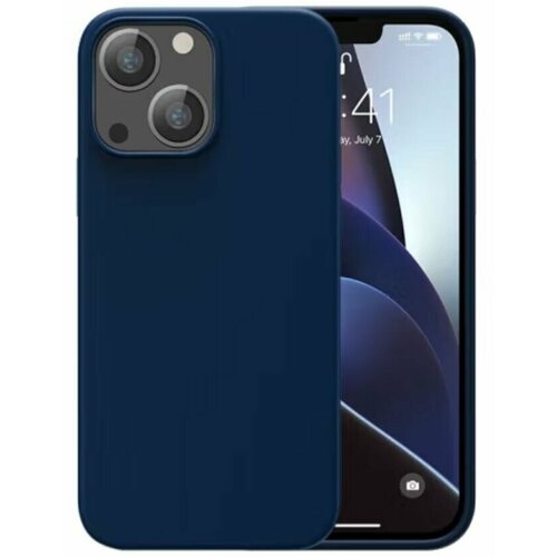 Чехол для смартфона с MagSafe Memumi Crystalloid Series Magnetic Liquid Silicone Case для iPhone 14 Plus 6.7" (Blue)