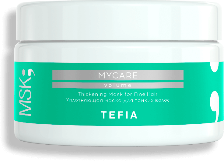 Tefia Mycare Volume Thickening Mask for Fine Hair - Тефия Май Кэйр Вольюм Уплотняющая маска для тонких волос, 250 мл -