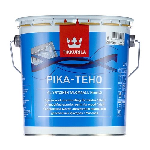 Краска акриловая Tikkurila Pika-Teho матовая белый 2.7 л 2.7 кг pika pika