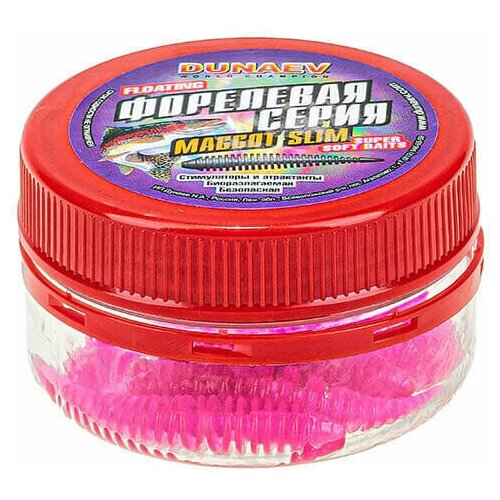 Приманка DT-MAGGOT-SLIM 40мм-7шт плавающий цвет розовый форелевая серия 350₽
