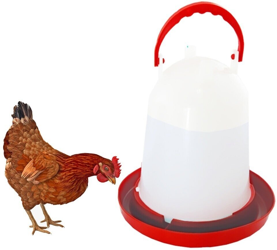 Поилка вакуумная подвесная, объем 4л, удобна для всех видов сельскохозяйственной птицы и цыплят.