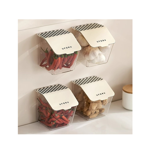 Набор настенных подвесных контейнеров для хранения прозрачный органайзер для хранения овощей специй 4 шт 1112₽