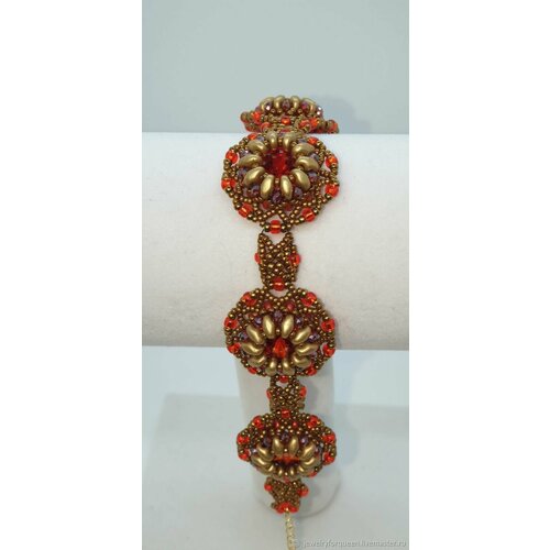 Браслет, Swarovski Zirconia, 1 шт., размер 21 см, размер M, оранжевый