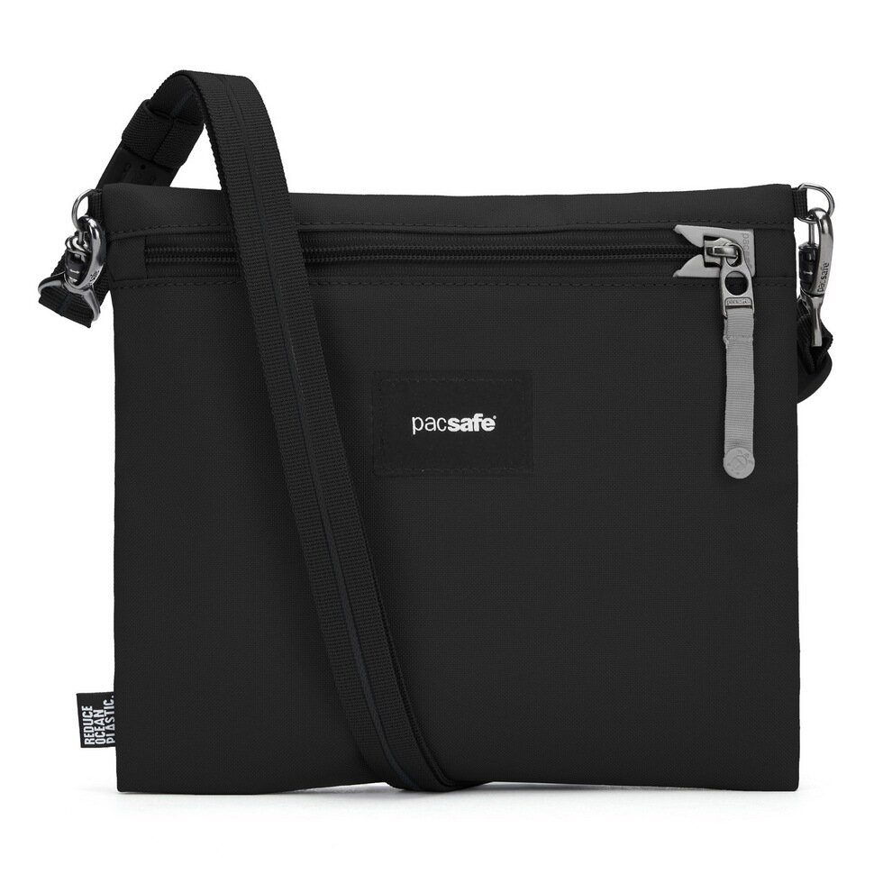 Сумка планшет PacSafe Сумка антивор Pacsafe GO crossbody pouch, фактура гладкая, черный