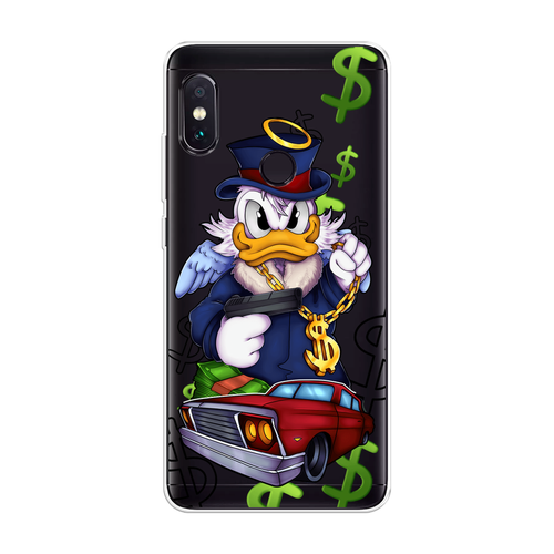 Силиконовый чехол на Xiaomi Redmi Note 5/Note 5 Pro / Сяоми Редми Нот 5/Нот 5 Про Scrooge McDuck with a Gold Chain, прозрачный силиконовый чехол на xiaomi redmi note 5 note 5 pro сяоми редми нот 5 нот 5 про нежно голубой мрамор