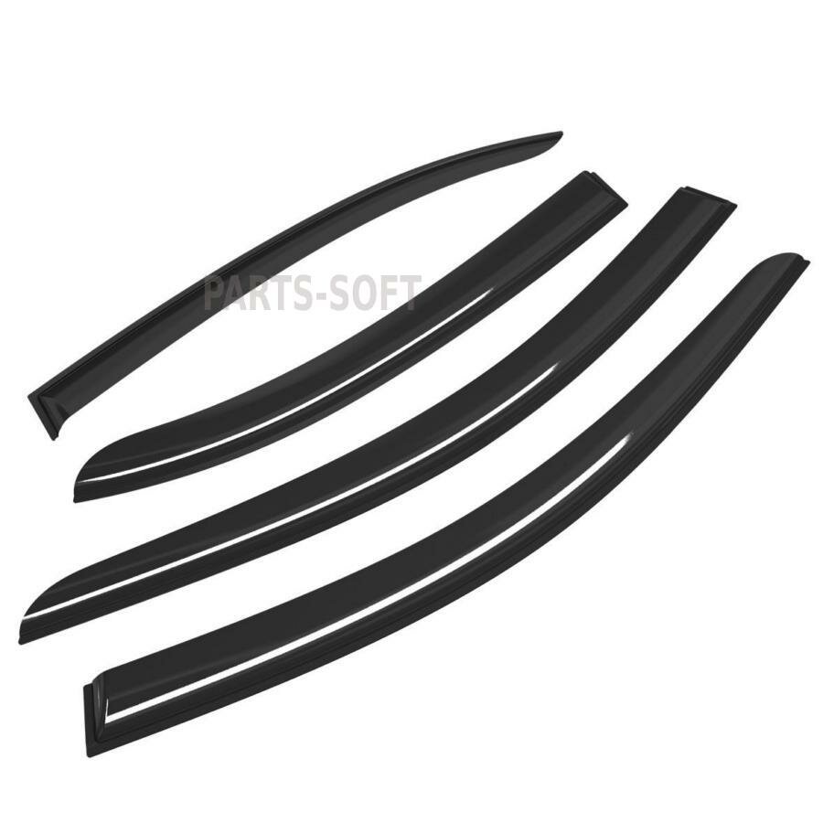 Дефлекторы на окна Voron Glass CORSAR Honda Civic VIII 2005-2011, комплект 4шт, - фото №3