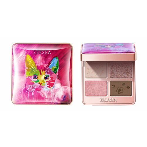 ZEESEA Палетка теней для век Tipsy Kitty Eyeshadow Quad, 3,5 г, 02