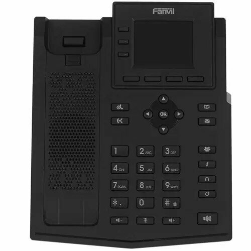 Телефон Fanvil IP , 2xEthernet 10/100, LCD 320x240, цветной дисплей 2,4, 4 аккаунта SIP, G722, Opus, Ipv-6, порт для гарнитуры, книга на 1000 записей, 6-ти сторонняя аудиконф., POE, бп (X303P) - фото №3
