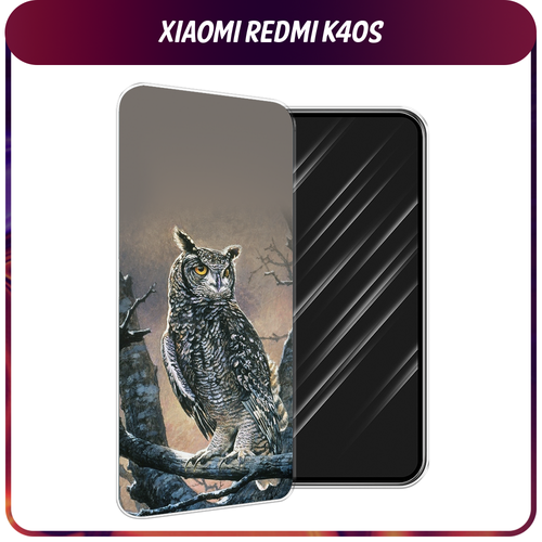 Силиконовый чехол на Xiaomi Poco F4/Redmi K40S / Сяоми Редми K40S Сова арт 5 силиконовый чехол на xiaomi redmi k40s сяоми редми k40s сиреневая цветочная рамка прозрачный