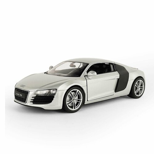 Машинка WELLY 1:24 Audi R8 Coupe серебристый автомобиль audi r8 coupe kinsmart металлический