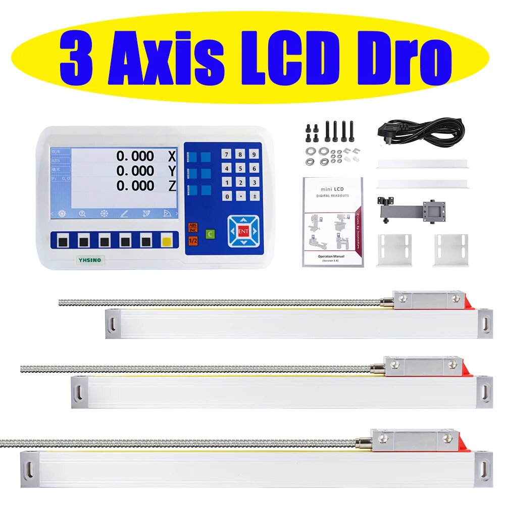 YQLILGEN LCD Цифровые весы для токарных станков 100-1000 мм, 3 axis lcd dro set