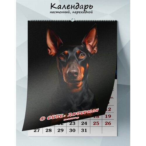 Календарь настенный перекидной О себе Доберман на 2025 год 1265₽
