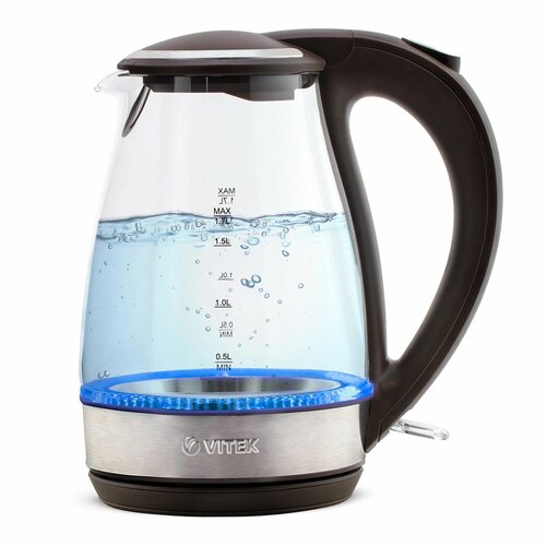 Чайник электрический Vitek VT-7015 прозрачныйкоричневый стеклопластик 1650₽