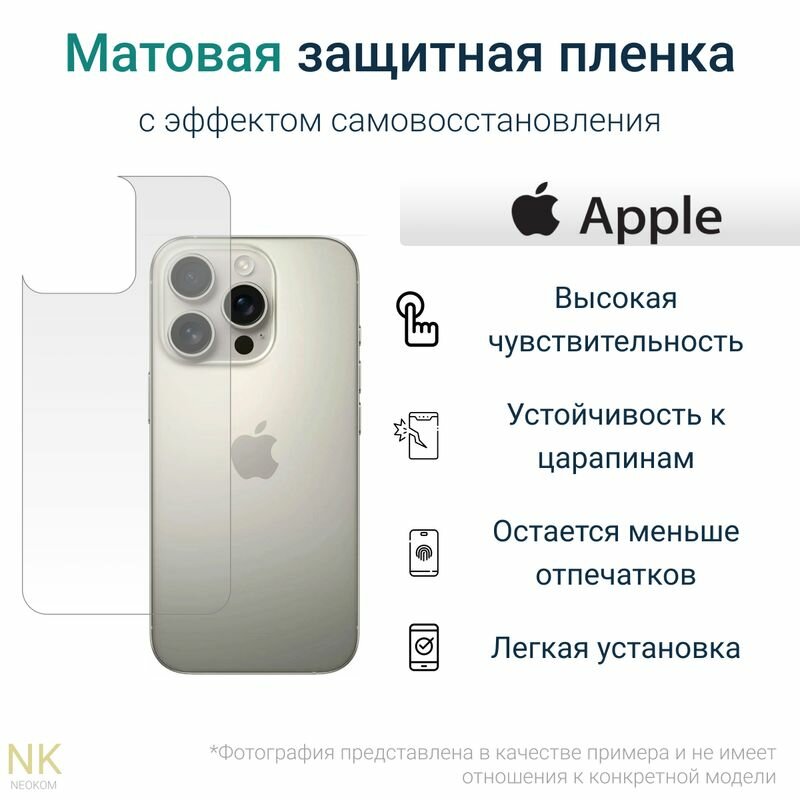 Гидрогелевая защитная пленка для Apple iPhone 16 Pro Max / Айфон 16 Про Макс с эффектом самовосстановления (на заднюю панель) - Матовая
