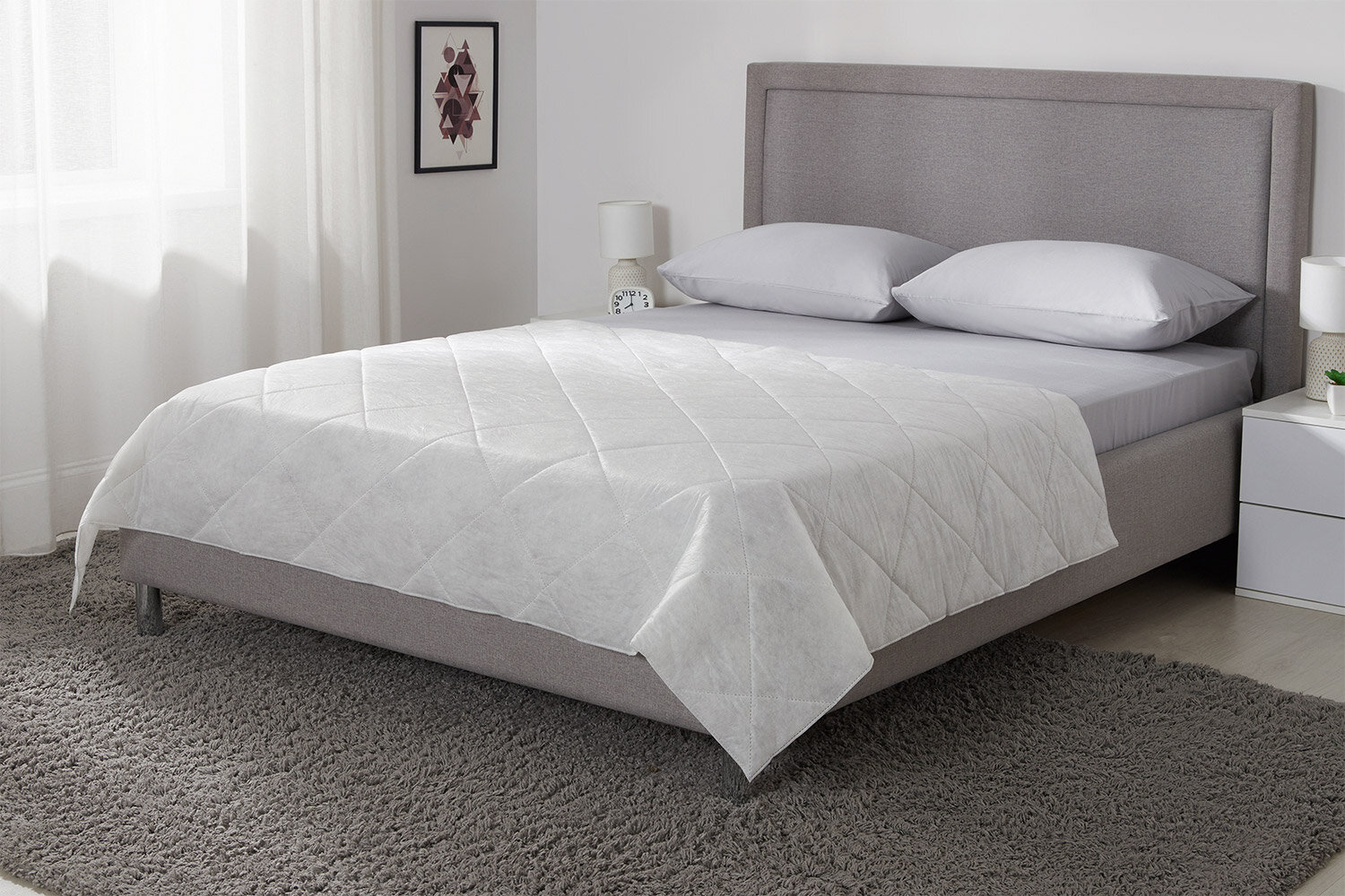 Одеяло 1 5 спальное MITTE 50726  140х205 см  полиэфирное волокно  цвет белый