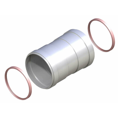 Муфта коаксиального дымохода котла соединительная ф 60 длина 100мм вн.-вн. Алюминий