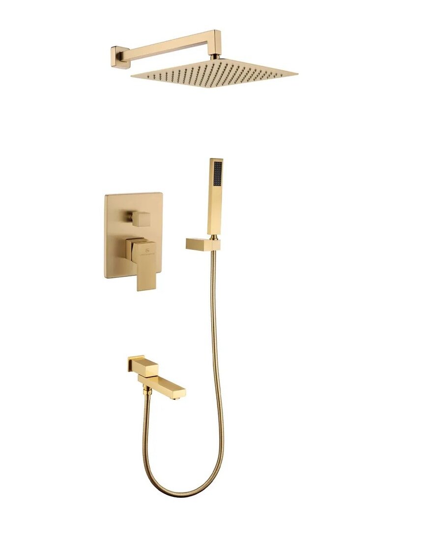 Душевая система скрытого монтажа Grocenberg GB5089MG-1 золото матовое