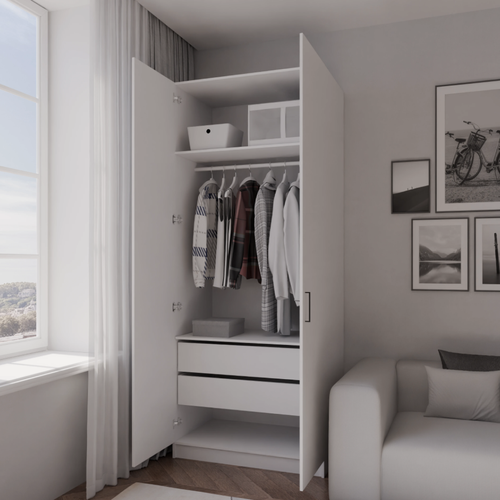 Гардеробная система с дверьми ПАКС (PAX IKEA) 100х58х236 см, комбинация 10