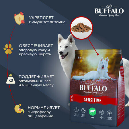 MR.BUFFALO SENSITIVE 2 кг сухой корм для собак средних и крупных пород ягненок — фото 1