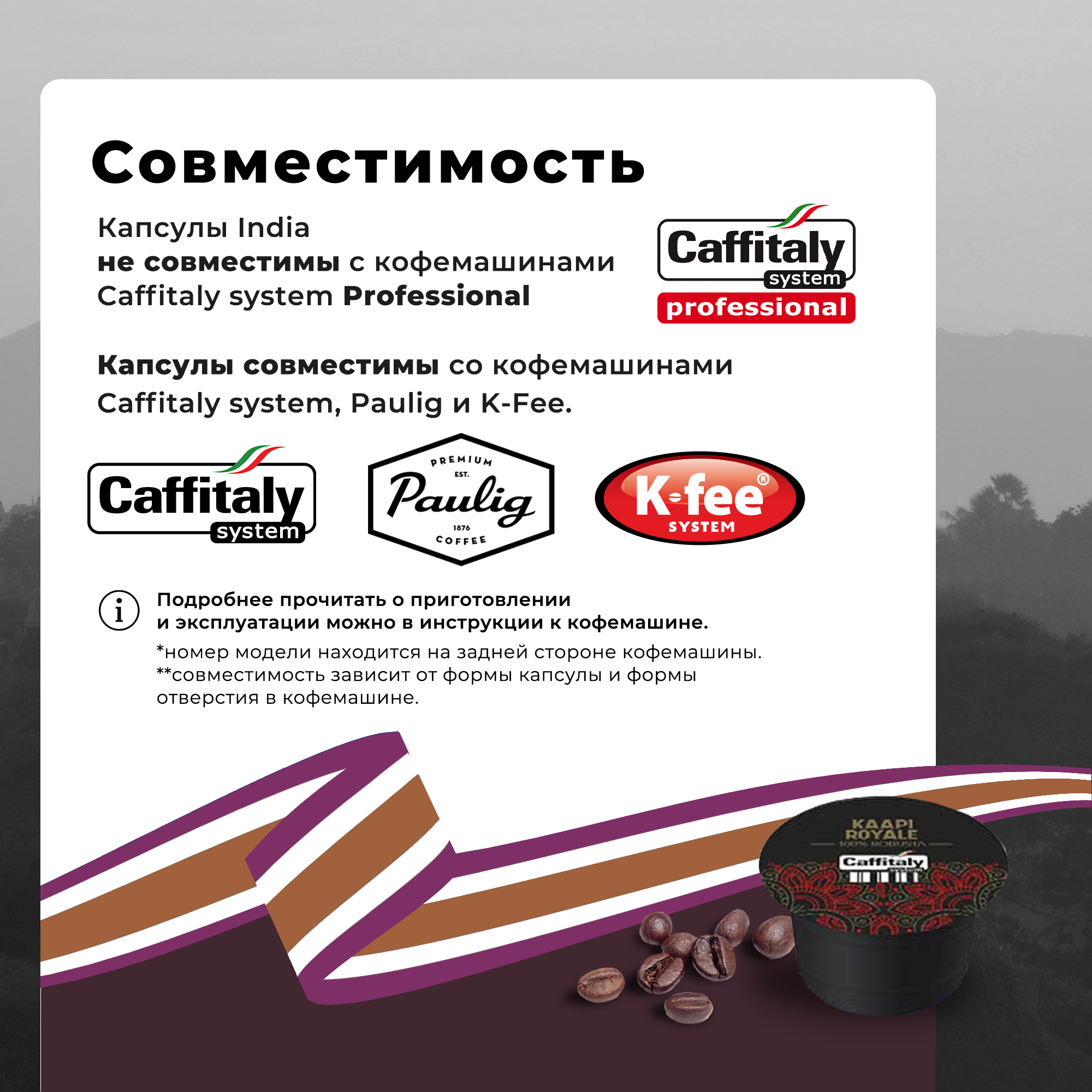 Кофе в капсулах Caffitaly System Ecaffe India Kaapi Royale, 10 капсул, для Paulig, Luna S32, Maia S33, Tchibo, Cafissimo — фото 1