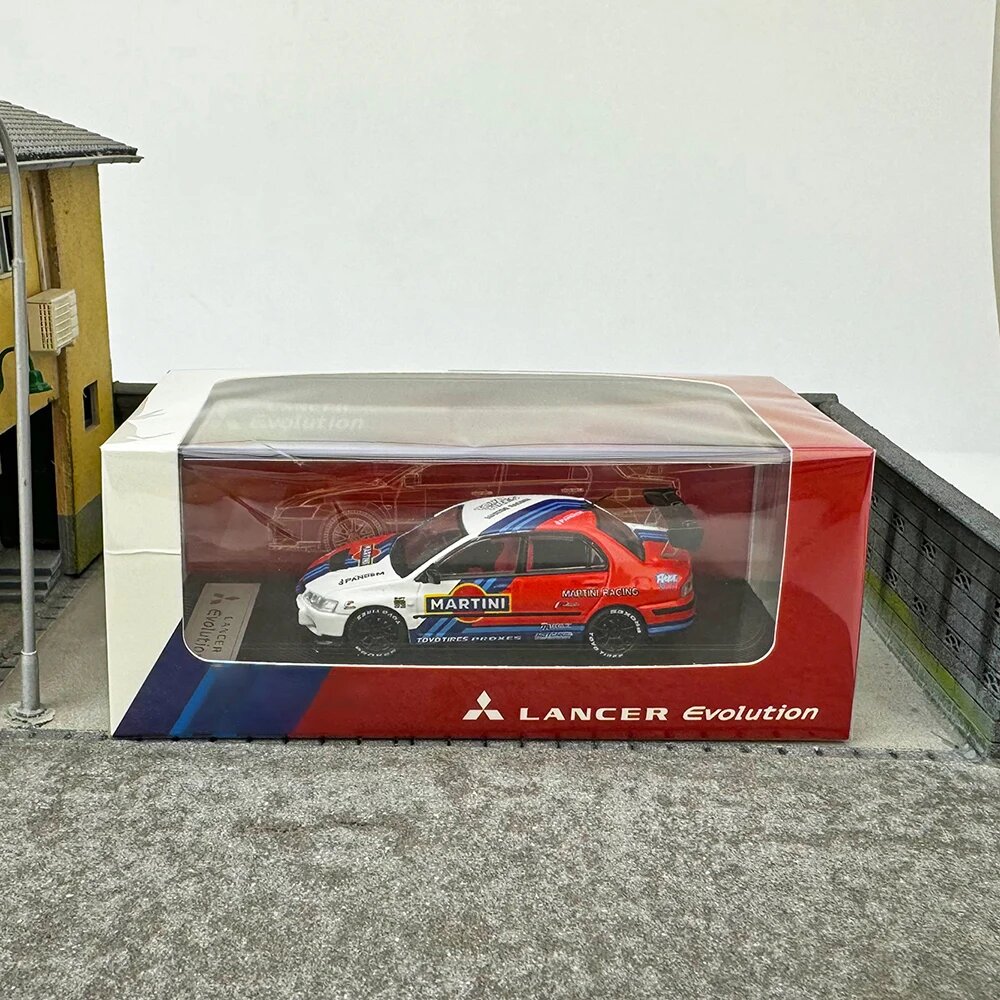 Литье под давлением в масштабе 1:64, имитация Lancer Evolution Evo Ix 9-го поколения Martini, модель автомобиля из сплава, взрослый, искусственный веер, сувенир, Красный