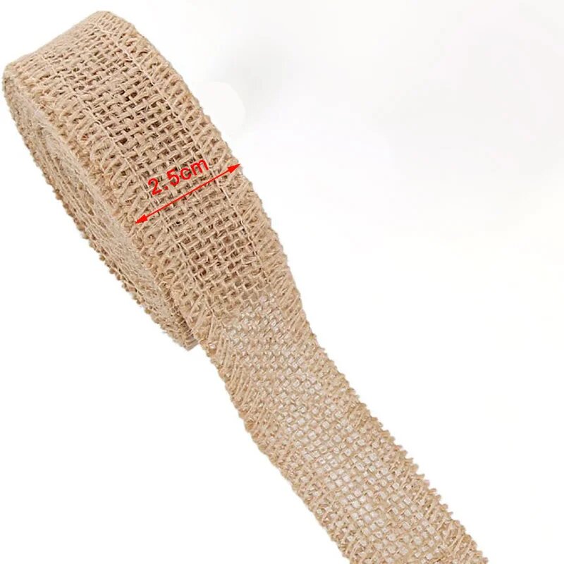 Лента из мешковины с кружевом JING-SDIY 2.5cm A-00 2Meter