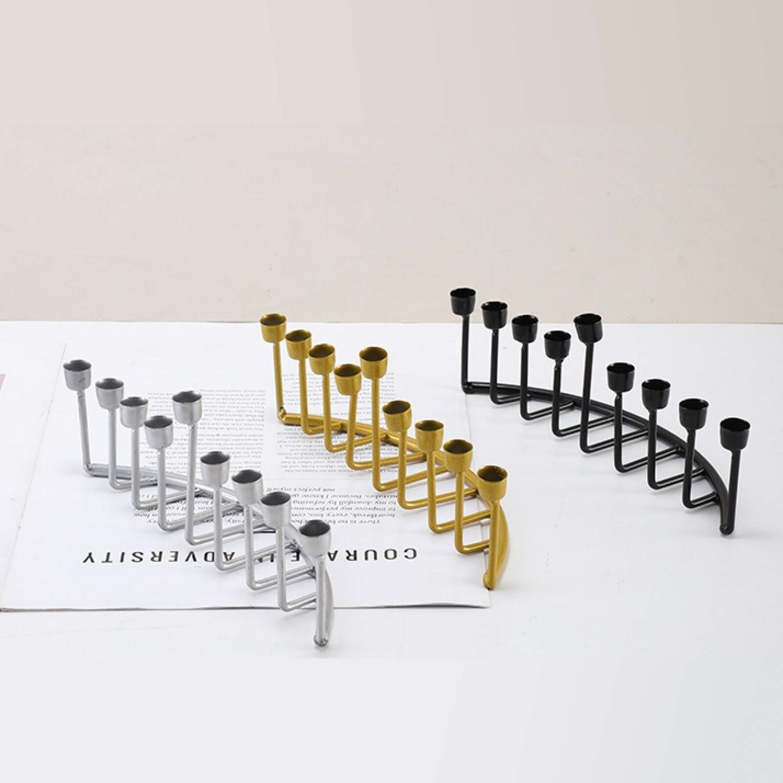 Девятисвечник Менора (Минора) Ханукия для 9 свеч золото — фото 1