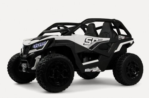 Изображение товара Детский электромобиль RiverToys C555CC с дистанционным управлением, двухместный, полноприводный белый