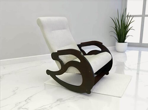 Изображение товара Кресло-качалка "Боринское", микровелюр, березовый каркас, с подлокотниками