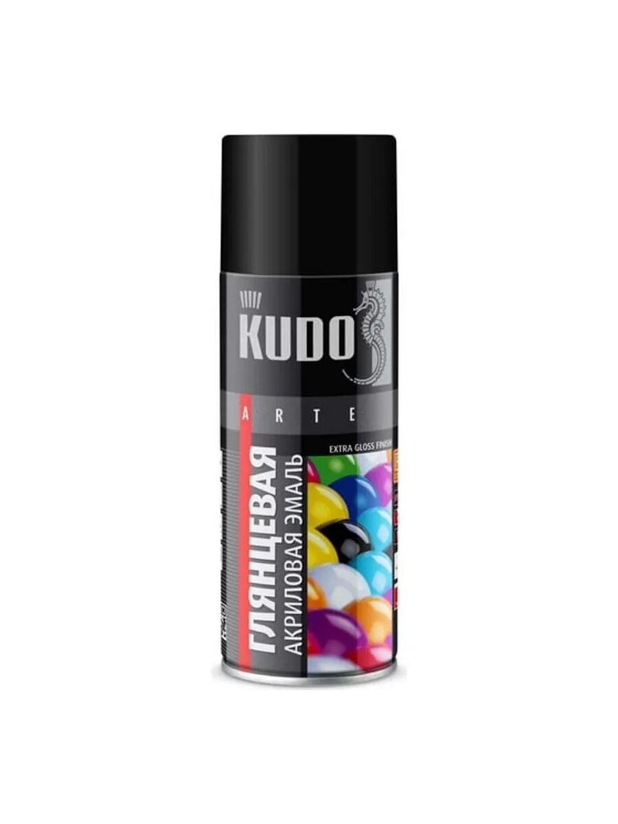 Универсальная акриловая эмаль KUDO RAL 9005 чёрная высокогля