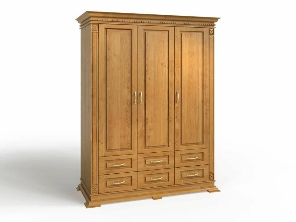 Шкаф Верди №512 из Массива сосны, 150х55х220 см, классический орех 2