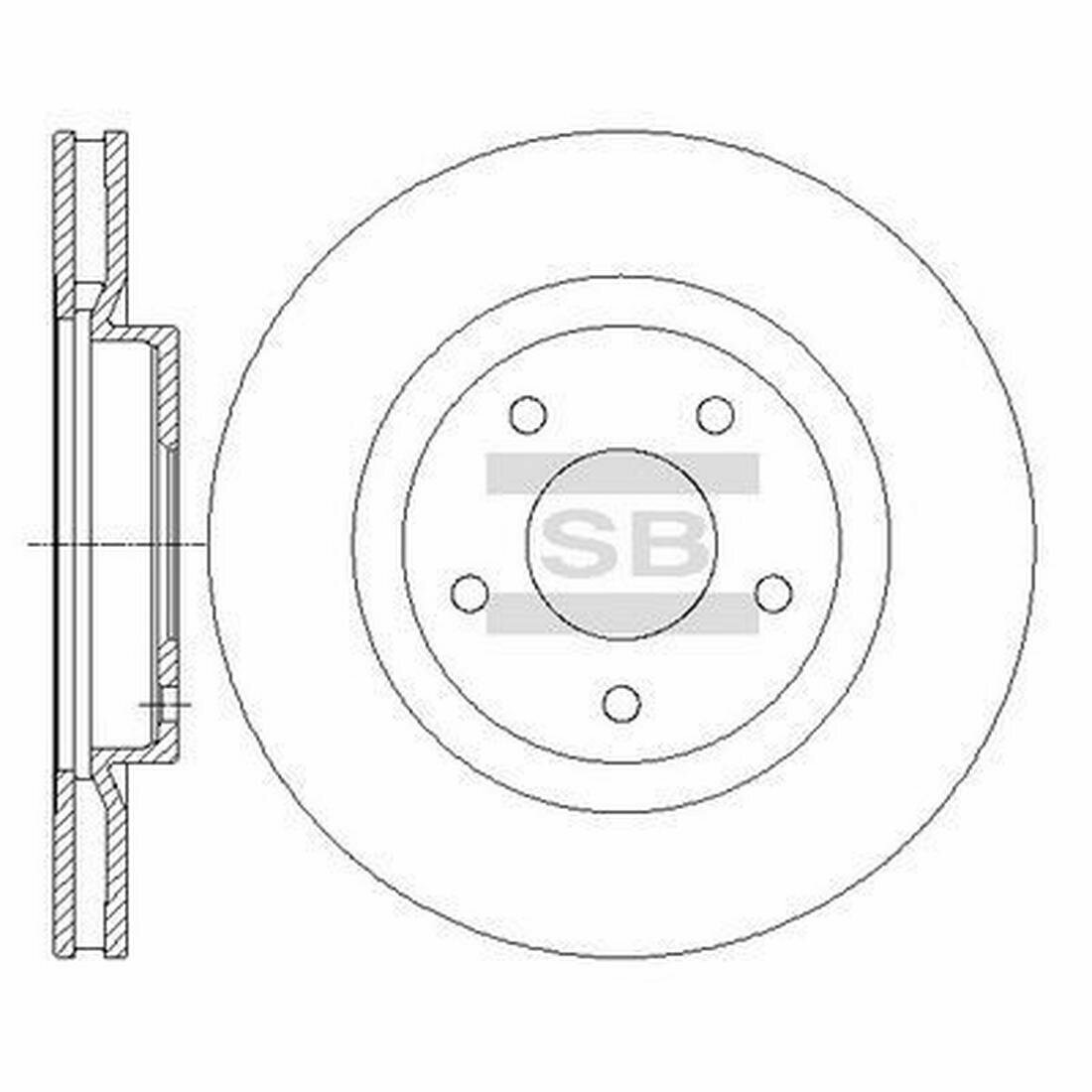 Тормозные диски для и передние, вентилируемые для автомобилей Sangsin Brake SD4240