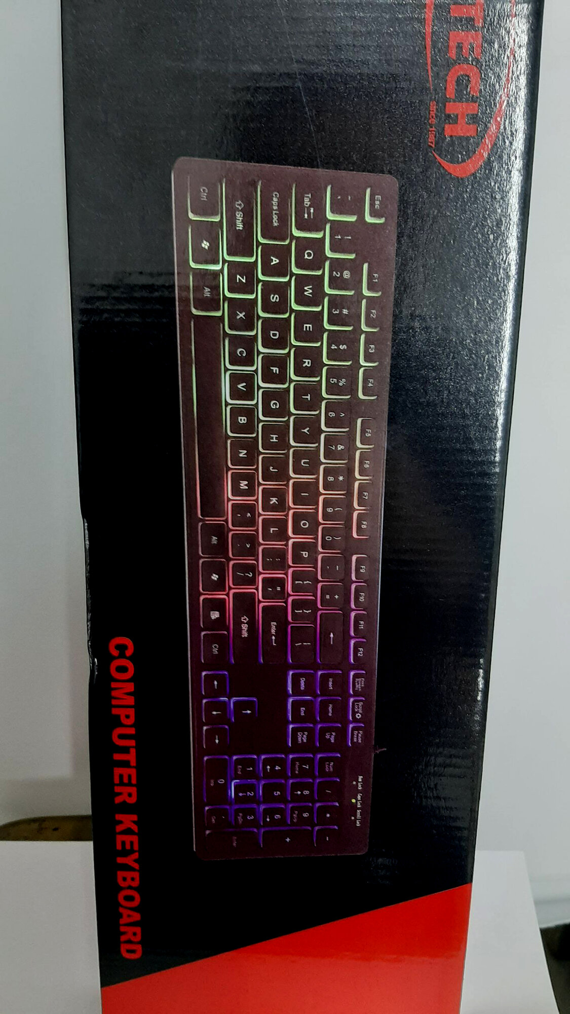 Проводная USB клавиатура Atech K125b, полноразмерная с цифровым блоком с подцветкой