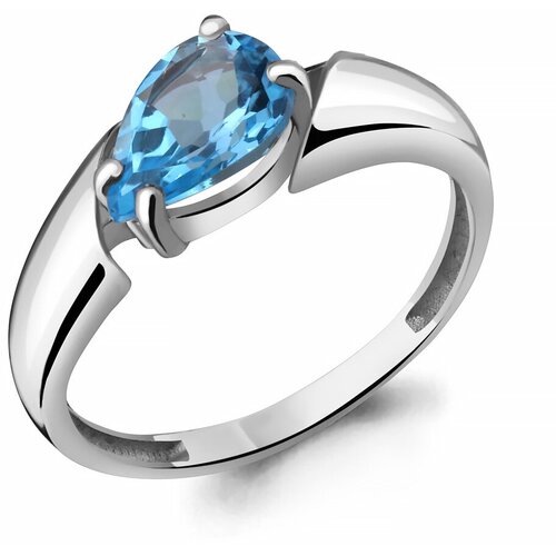 фото Кольцо diamant online, серебро, 925 проба, топаз, размер 17.5