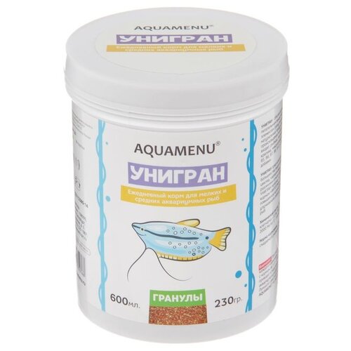 Сухой корм для рыб Aquamenu Унигран, 600 мл, 230 г