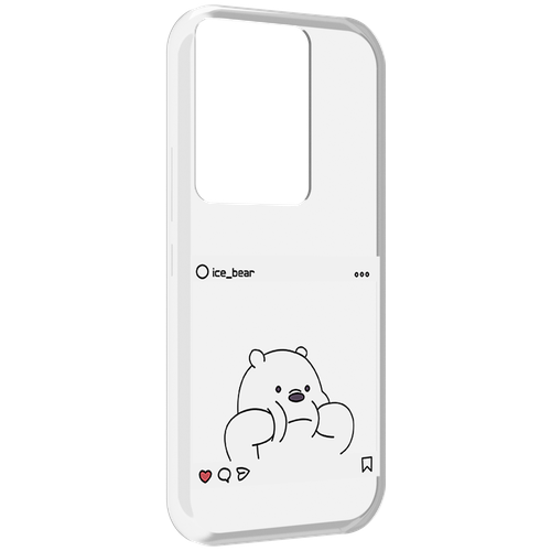 Чехол MyPads ледяной-медведь для Itel Vision 3 Plus / Itel P38 Pro задняя-панель-накладка-бампер