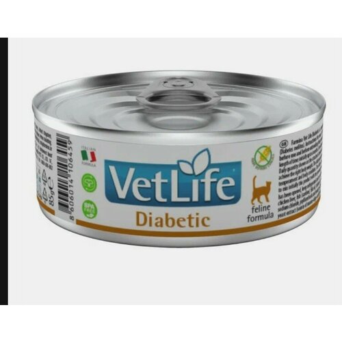 Влажный корм Farmina Vet Life Diabetic для кошек при диабете, 85 г корм для кошек farmina vet life natural diet при диабете сух 2кг