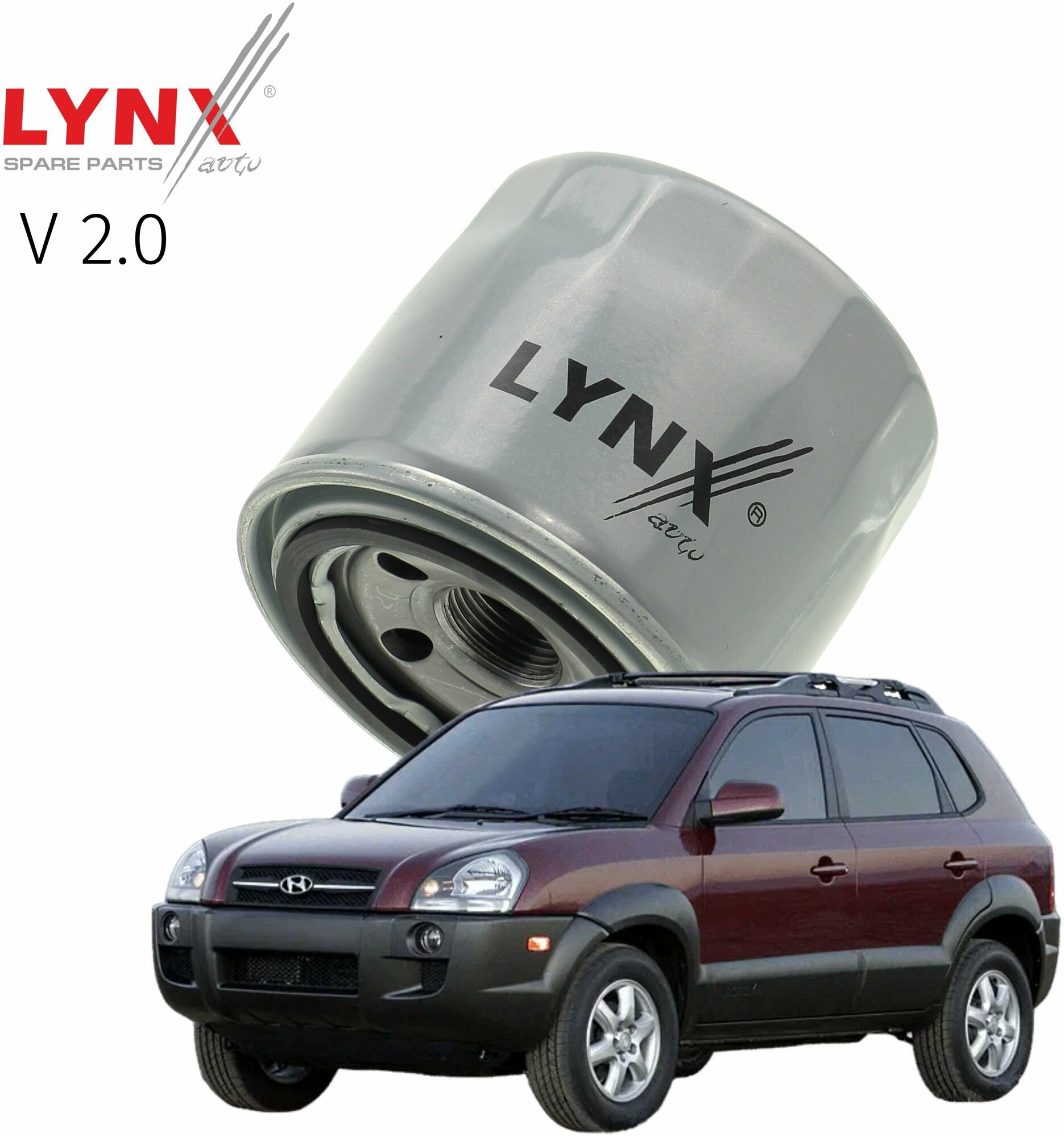 Фильтр масляный Hyundai Tucson (1) / Хендай Туссан 2004-2007 2008 2009 2010 2011 2012 2013 2014 2015 V2.0 G4GC / 1шт LYNXauto