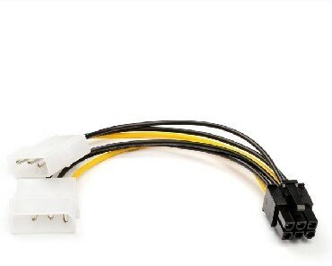 Кабель ATCOM АТ6185 6 PIN - to 2 molex video power, черный/желтый